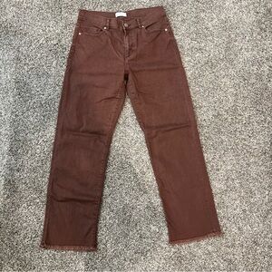 Ann Taylor Loft Women’s Brown Denim Ankle Pants Straight Leg Size 4